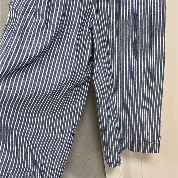 BEACH LUNCH LOUNGE LINEN BLUE & WHITE JUMPSUIT LARGE - Picture 3 of 16